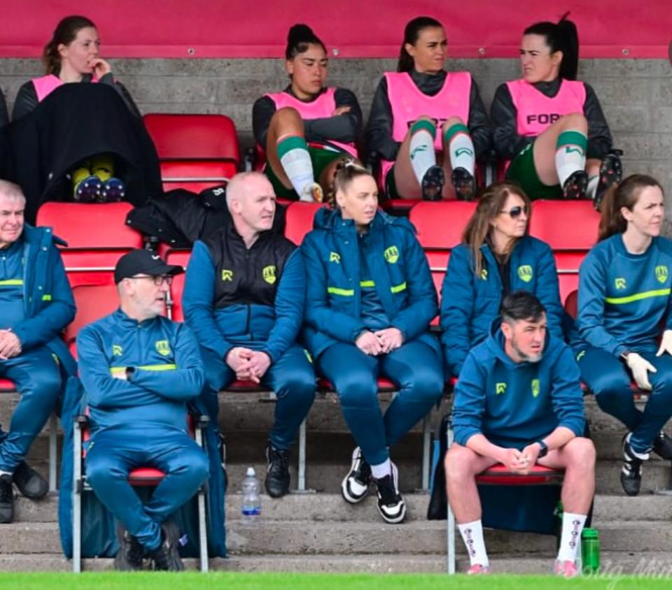Trevor Casey on the bench with Cork City Women's Senior Team